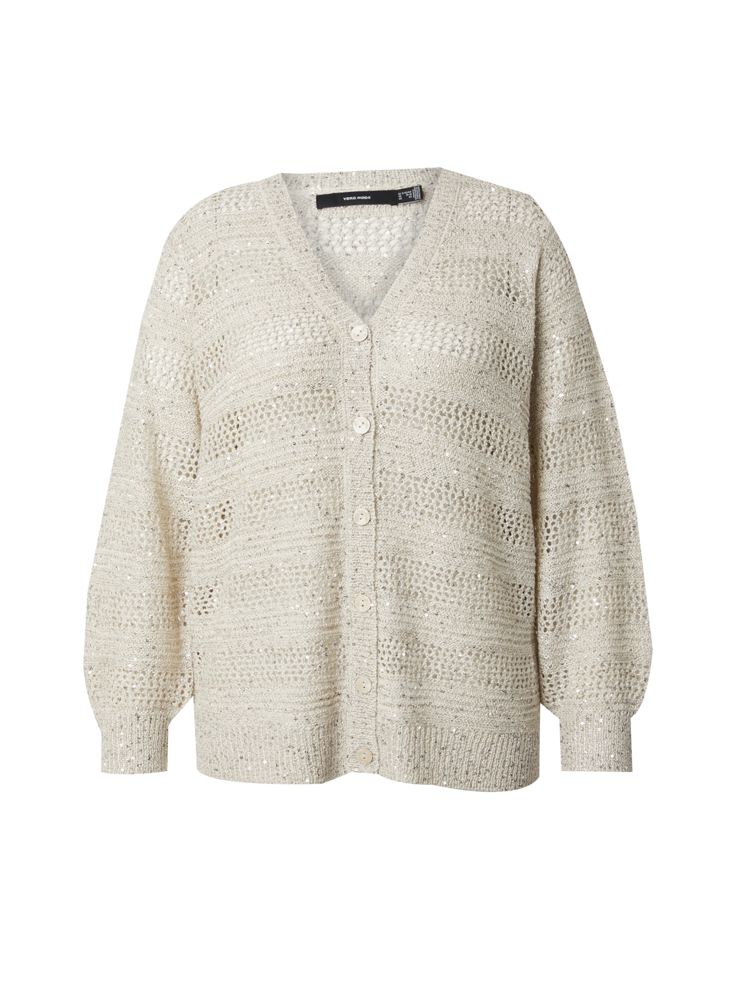 Vero Moda Curve Strickjacke 'VMCLeilani' in Beige: Vorderseite