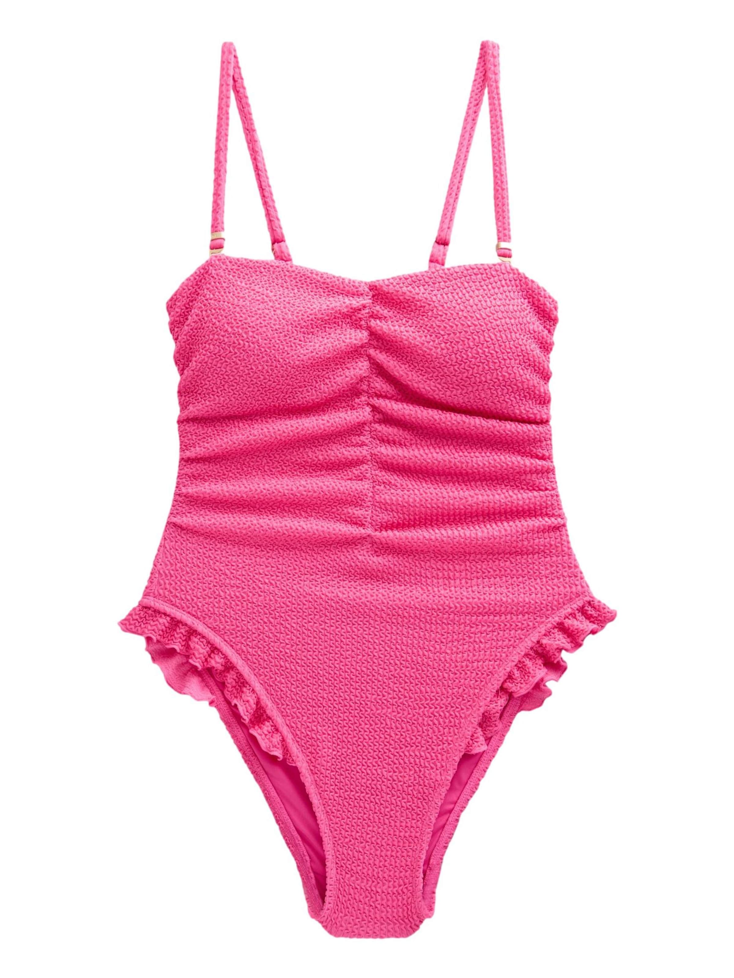 rozā Next Bandeau Figūru koriģējošs peldkostīms: no priekšpuses