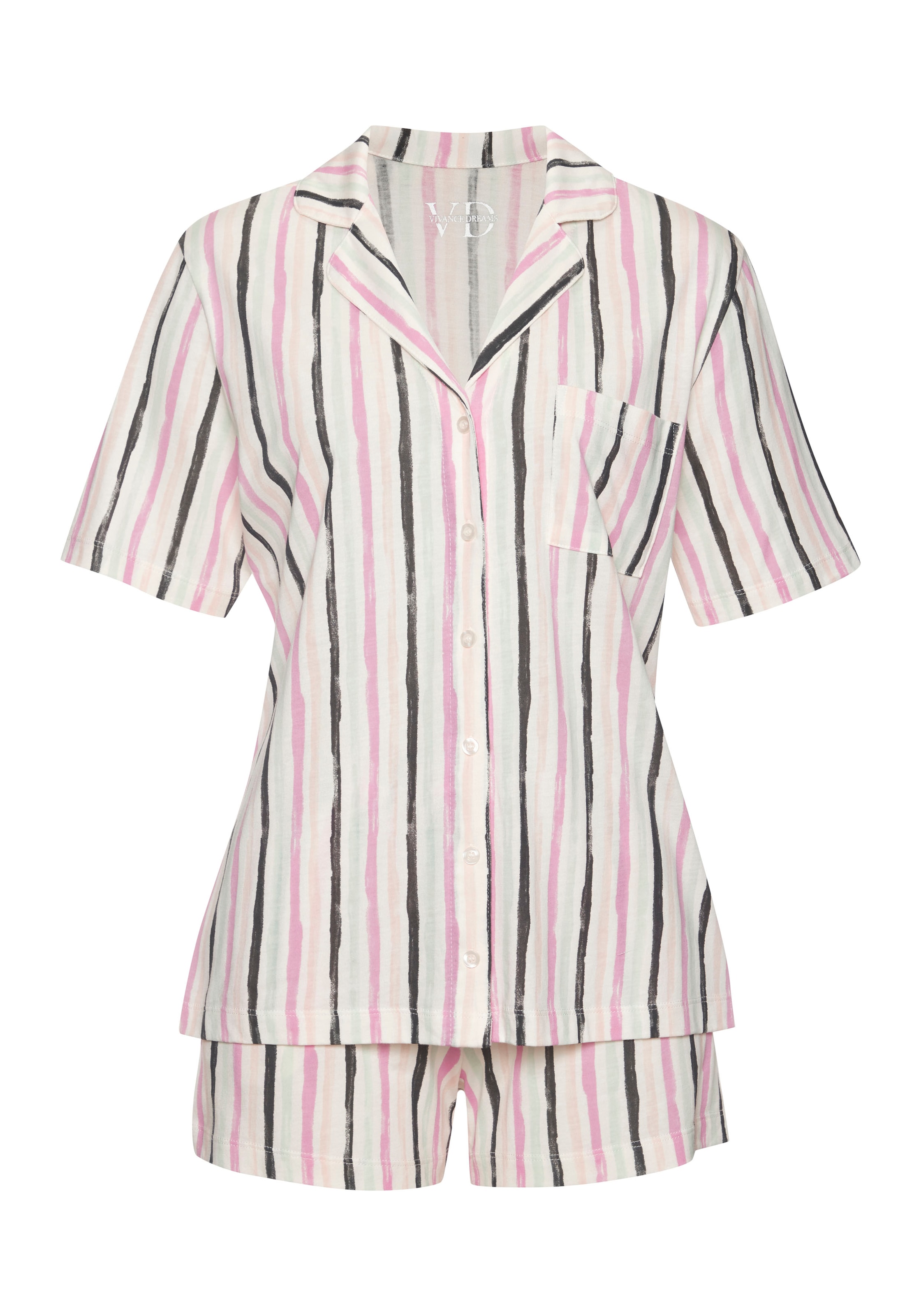 VIVANCE Pyžamo 'Dreams' - antracitová / zelená / starorůžová, Produkt