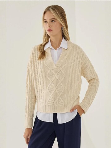 Pullover di Hiccup in beige: frontale
