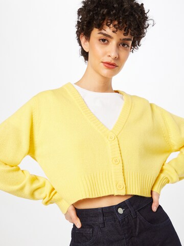 JDY Knit Cardigan 'LUCA' in Yellow