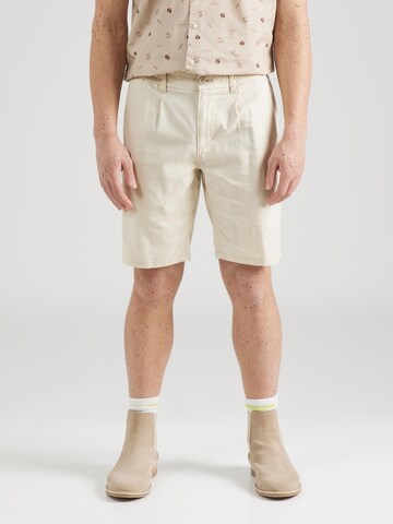 BLEND Regular Pleat-front trousers in Beige: front