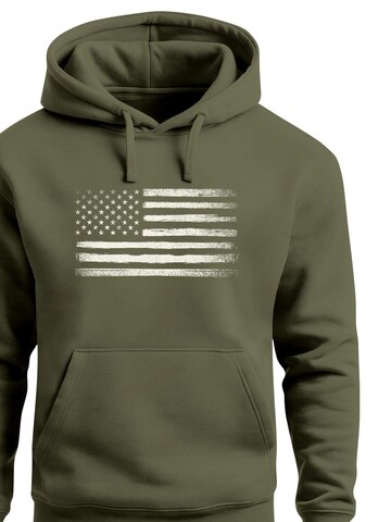 Neverless Sweatshirt 'USA Flag' in Grün