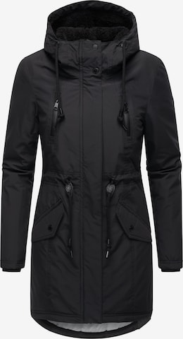 Ragwear Talviparka 'Elsien' värissä musta: etupuoli