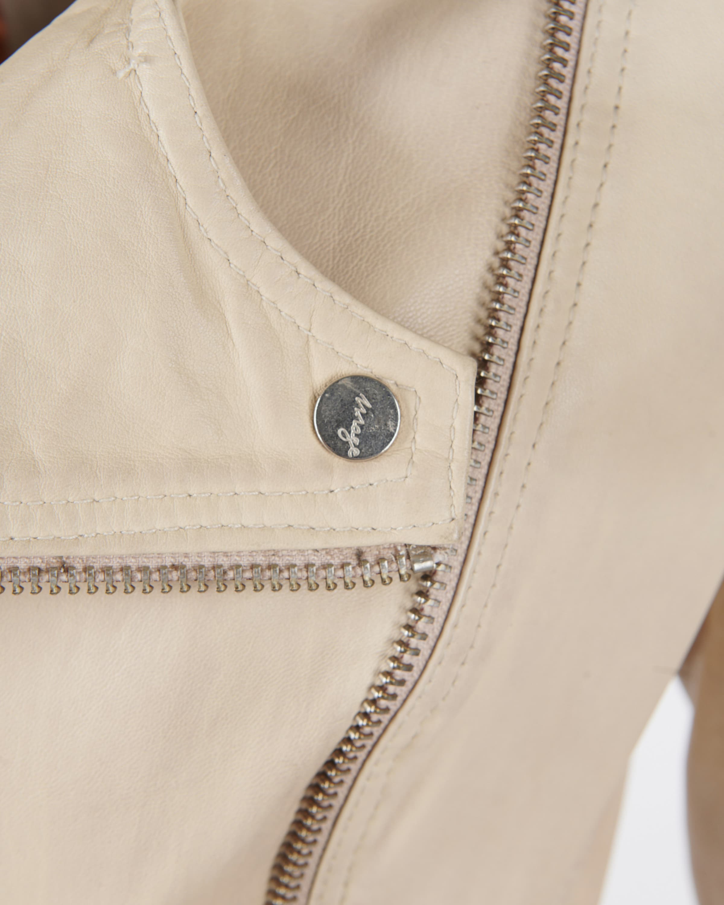 Maze Biker Lederjacke mit auffälligem Innenfutter ' Chrystal ' in Beige |  ABOUT YOU