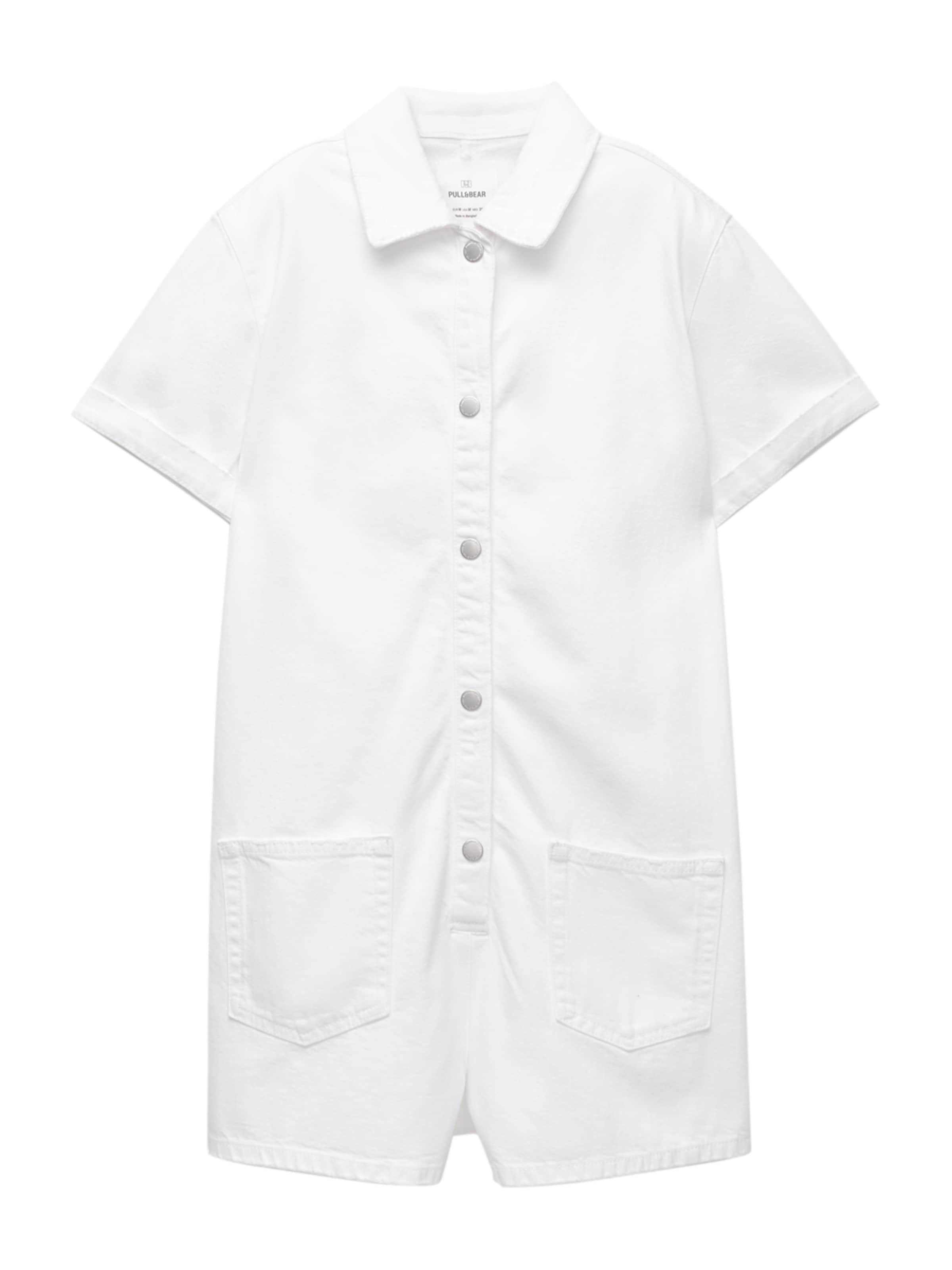 Salopeta de la Pull&Bear pe alb: față