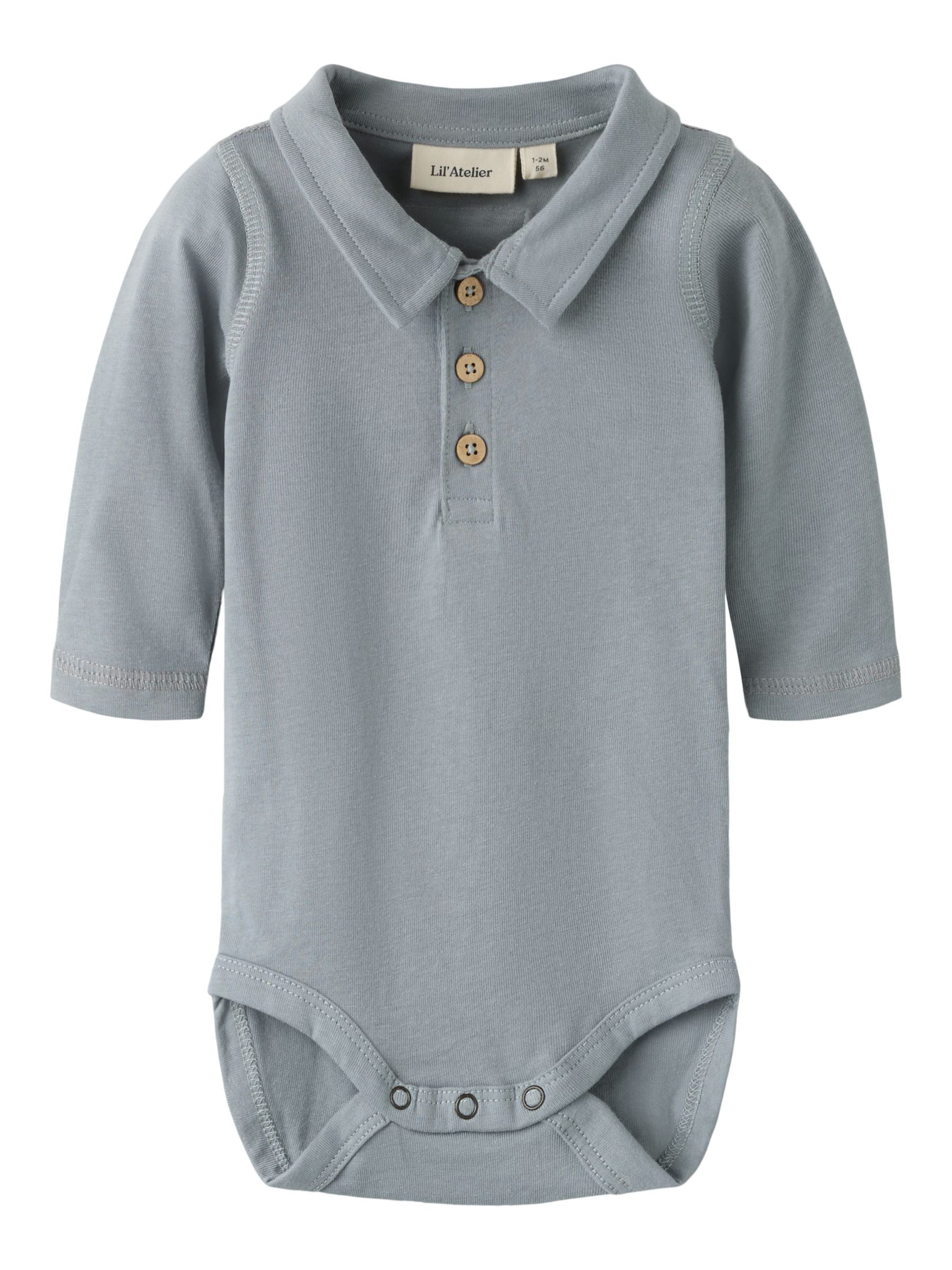 Lil'Atelier - Pijama entero/body en gris: frente
