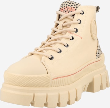 Palladium Lace-Up Ankle Boots 'REVOLT SAFARI' in Beige: front