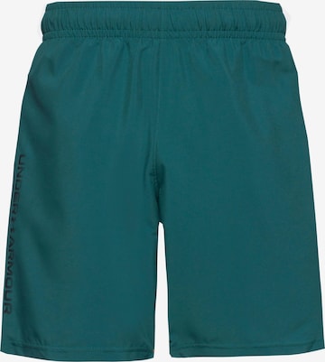 UNDER ARMOUR Regular Sportbroek 'Woven Wordmark' in Groen: voorkant