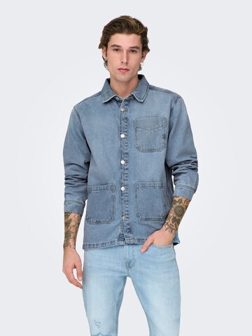 Only & Sons Between-Season Jacket in Blue: front