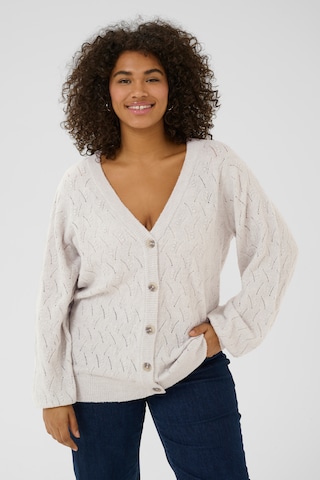 KAFFE CURVE Knit Cardigan 'Anita' in Grey: front