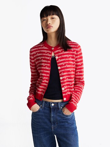 Veste de survêtement Tommy Jeans en rouge : devant