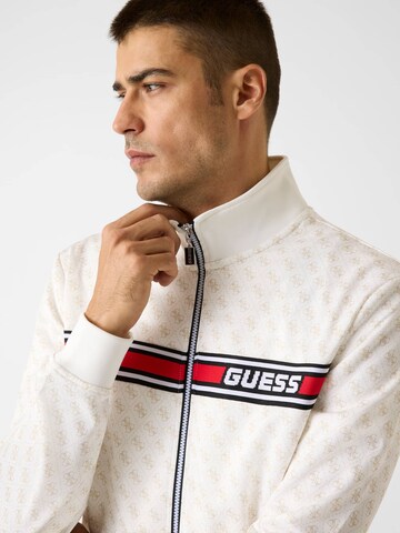 Giacca di felpa sportiva di GUESS in bianco