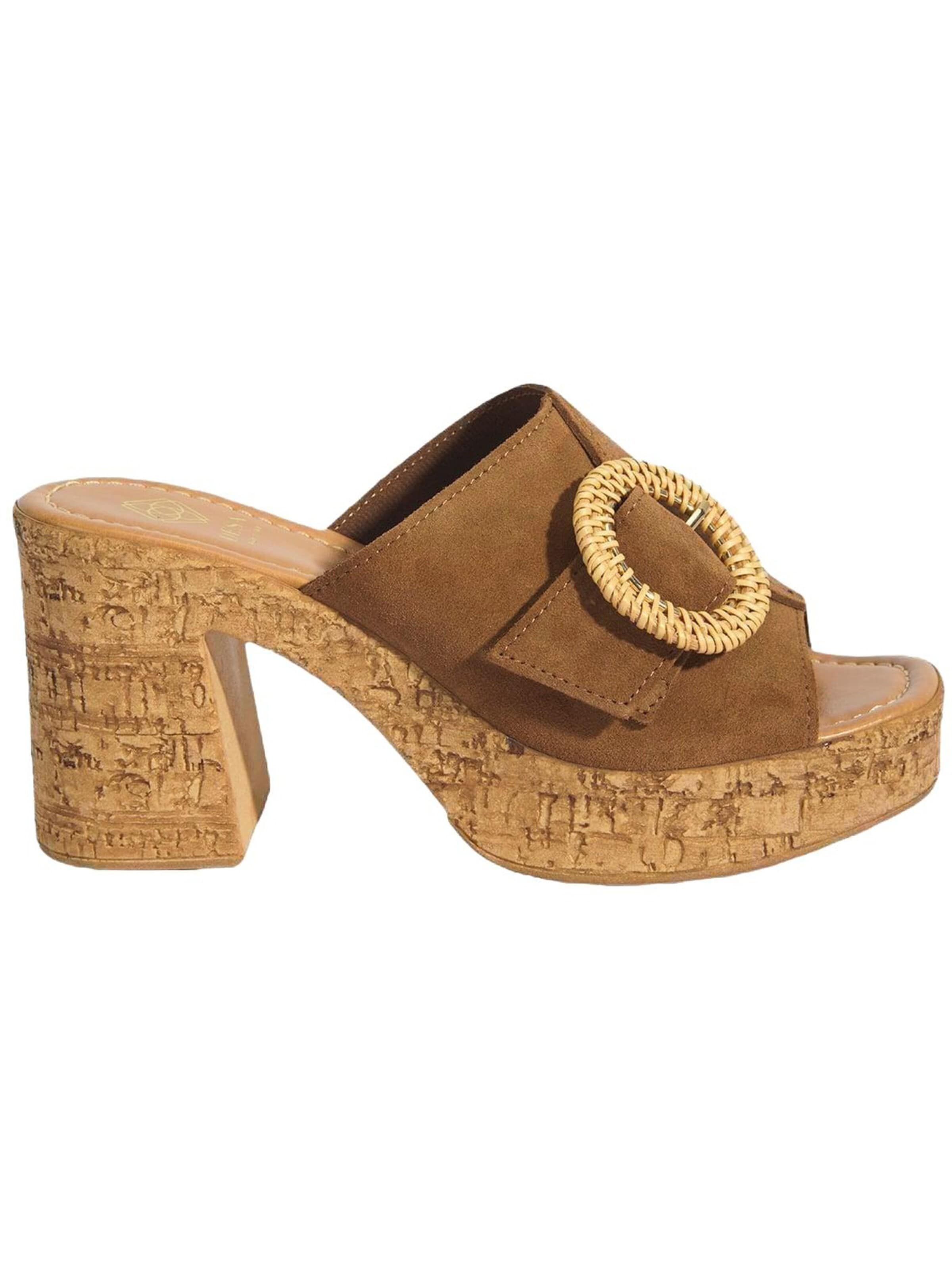 Pantoufle 'Plateau-Schuhe' Desa en marron