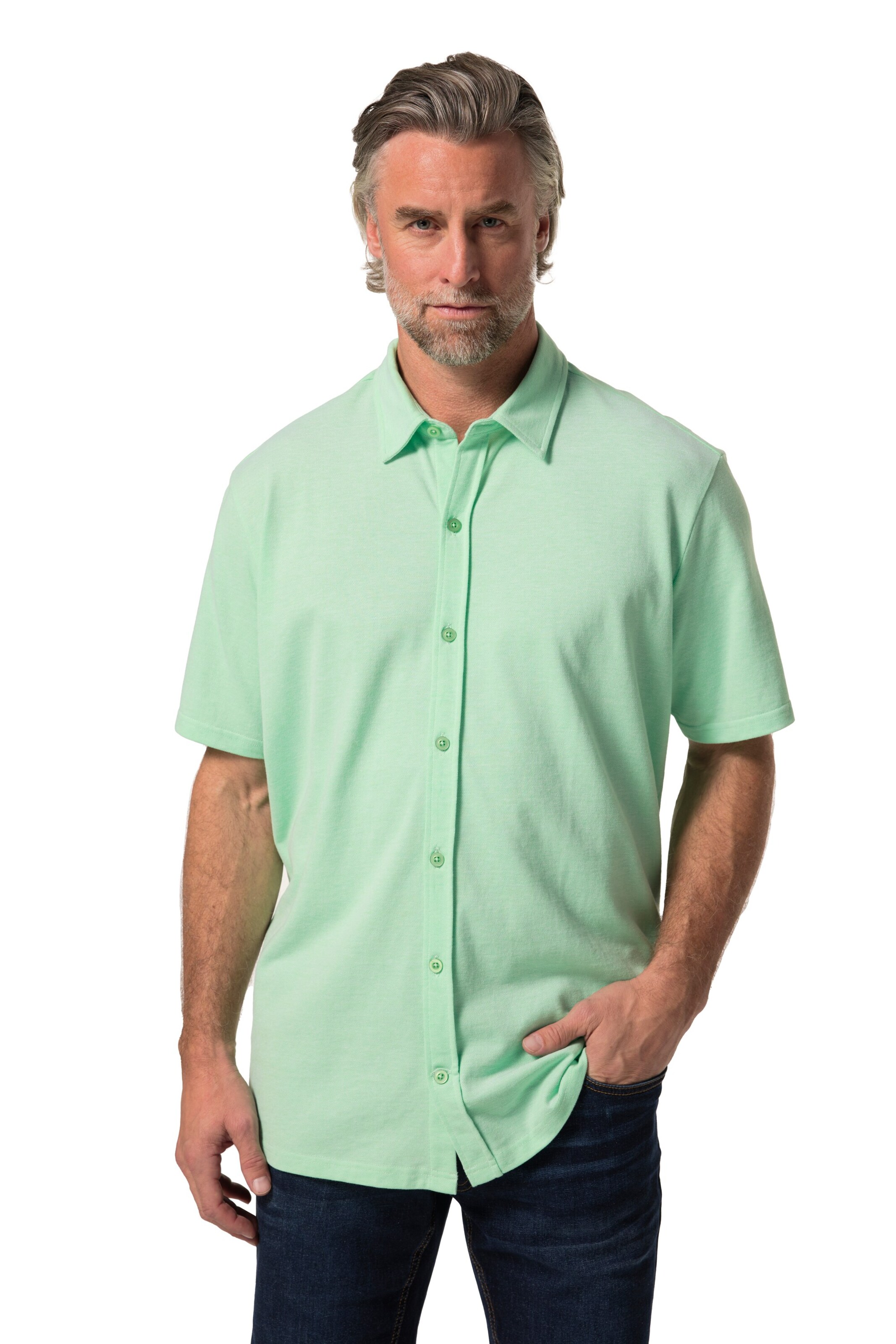 Boston Park Comfort fit Button Up Shirt in Green: front