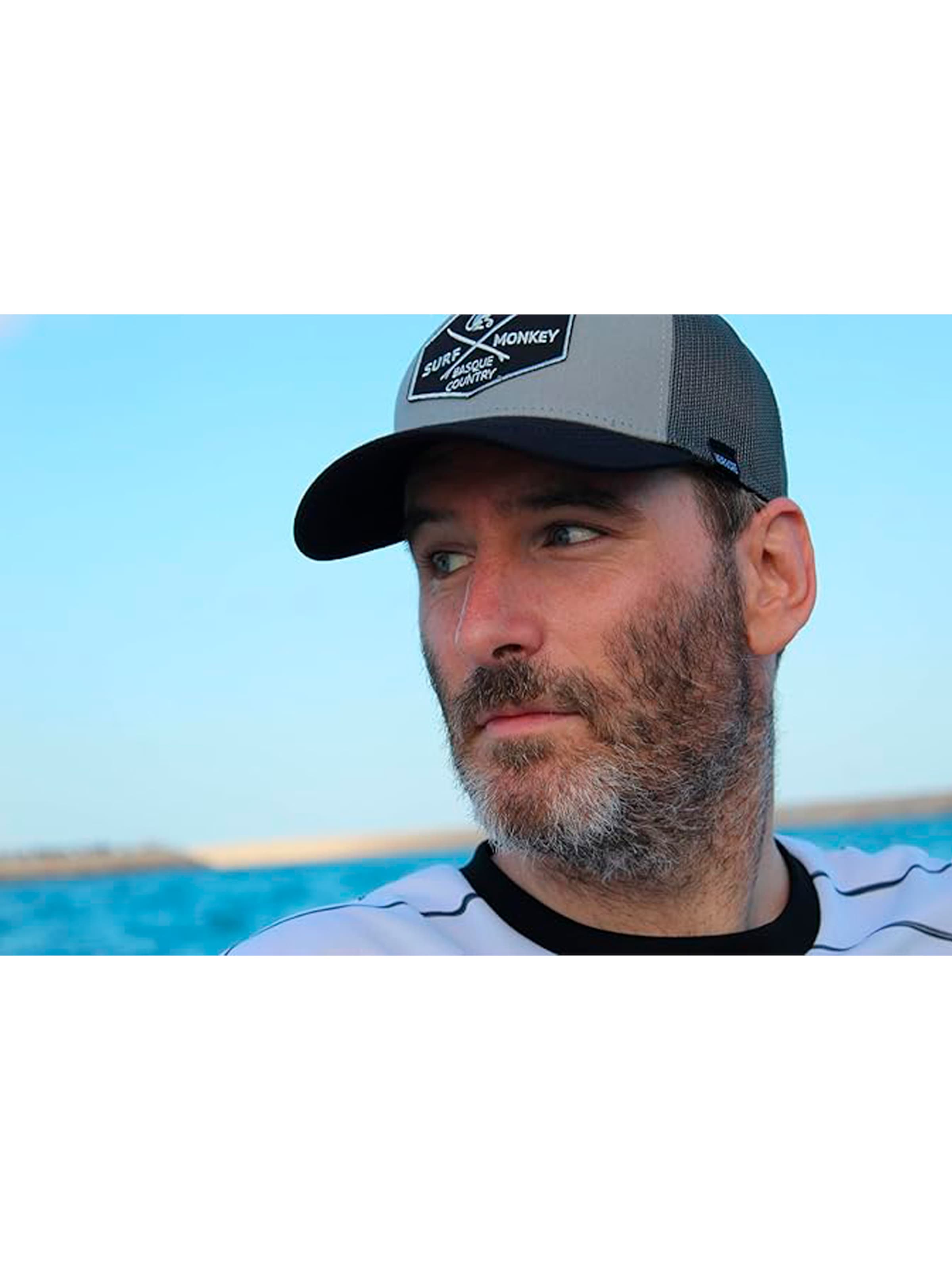 Surf Monkey Athletic Cap in Grey