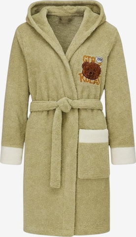 fashionshowcase Bademantel kurz 'CosyDream' in Grün: Vorderseite