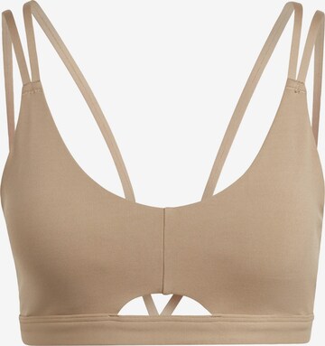 ADIDAS PERFORMANCE Sports Bra 'Studio Luxe' in Brown: front