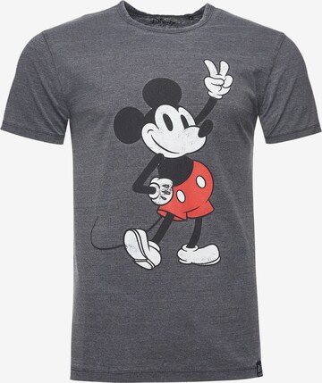 Recovered Shirt 'Disney Mickey Peace Pose' in Grey: front