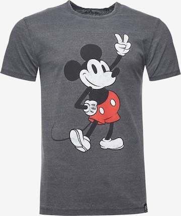 Recovered Shirt 'Disney Mickey Peace Pose' in Grey: front