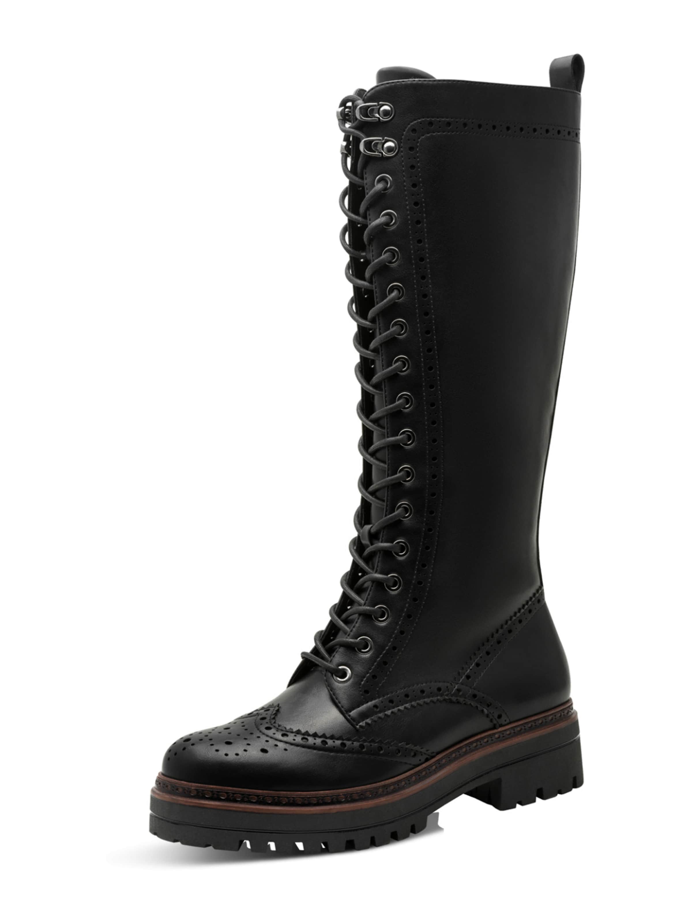 Tamaris Snørestøvler i sort: forside