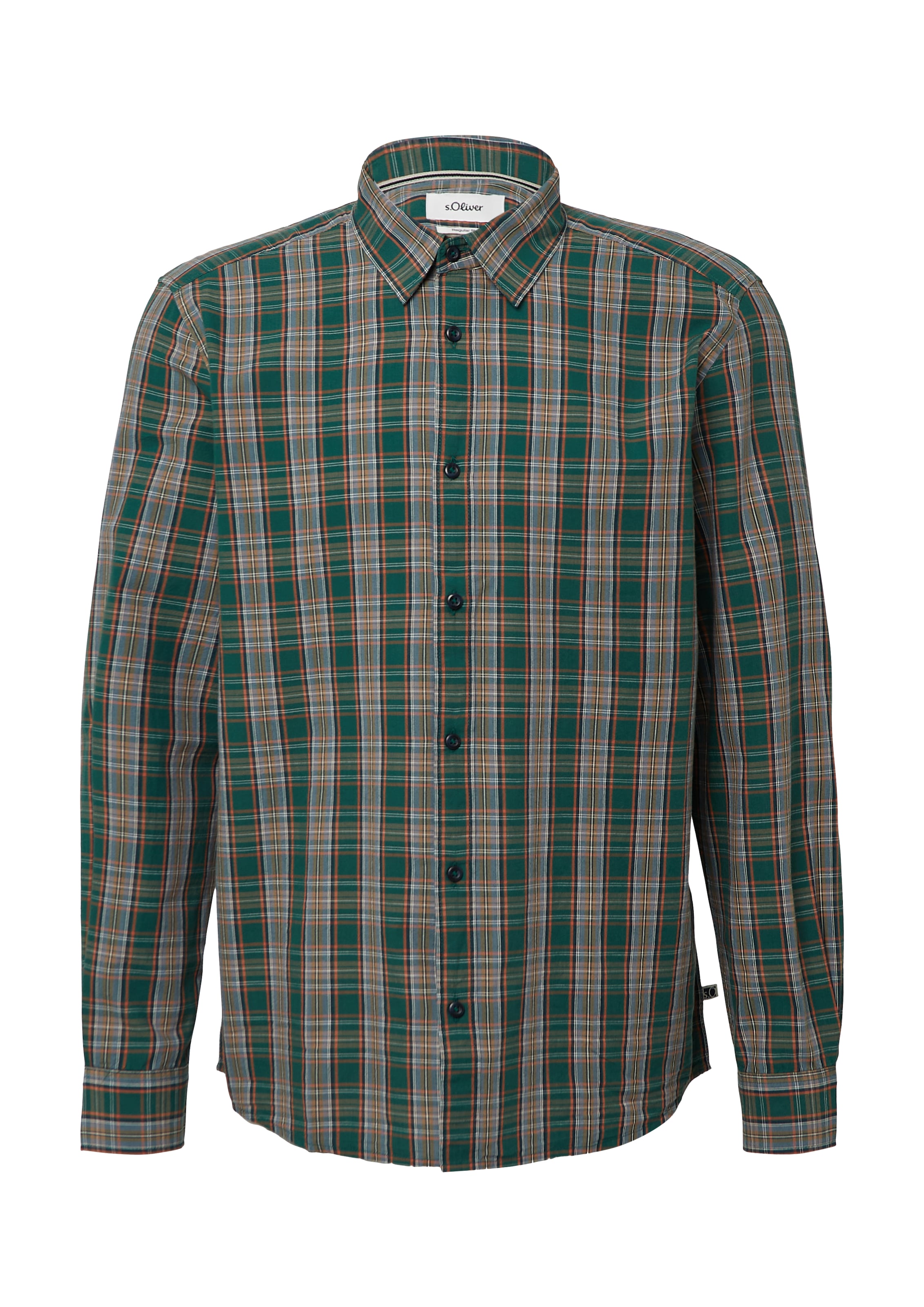 s.OliverRegular Fit Košulja - zelena boja: prednji dio