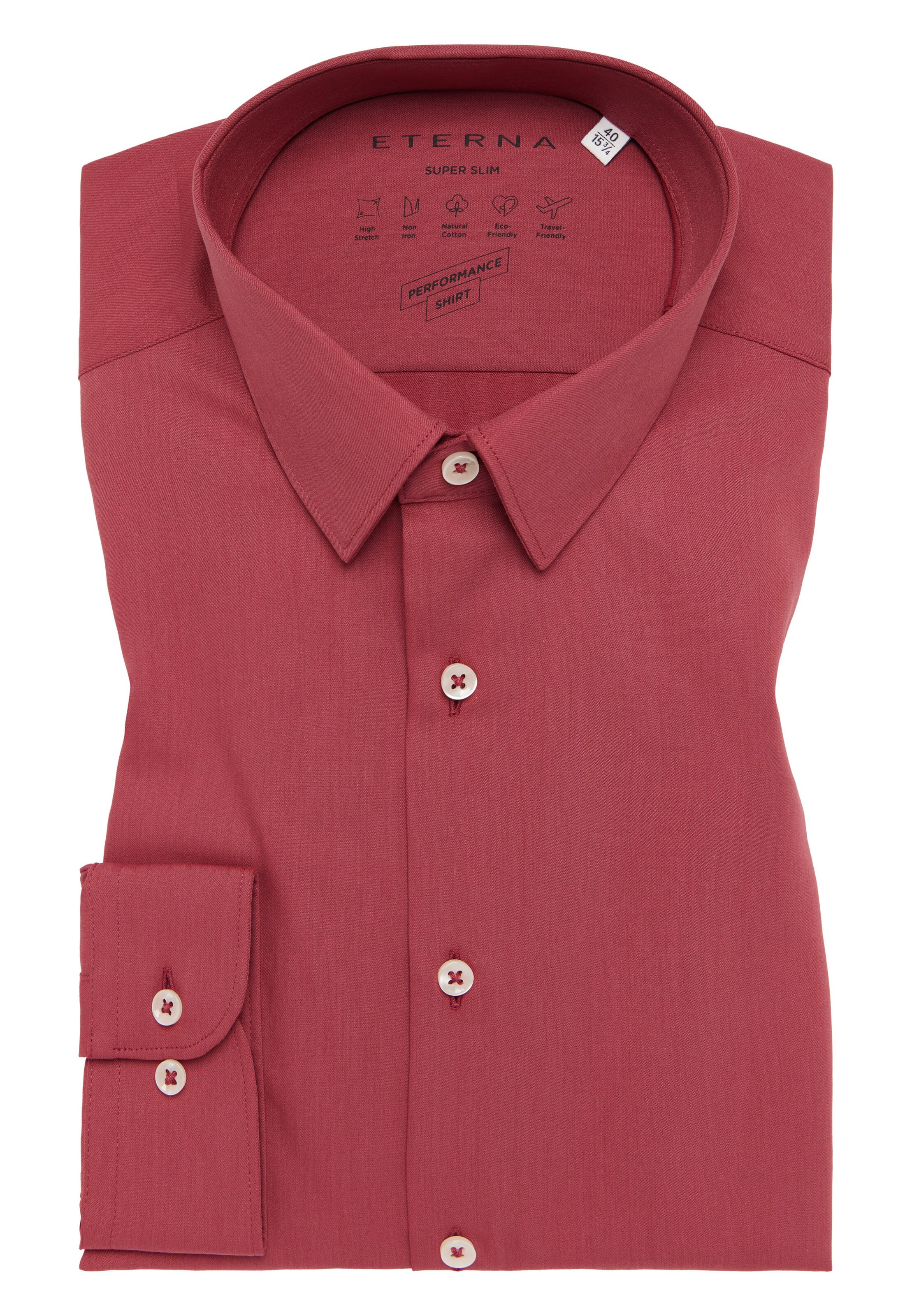 ETERNA Slim fit Business shirt in Red