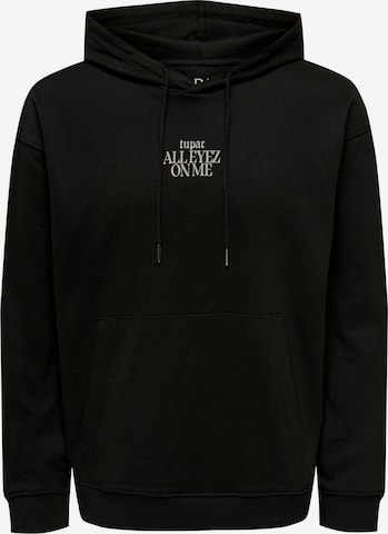 Only & Sons Sweatshirt 'Tupac' in Black: front