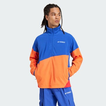 ADIDAS TERREX Sporttrui ' Terrex Multi Climawarm Fleece Anorak ' in Blauw: voorkant