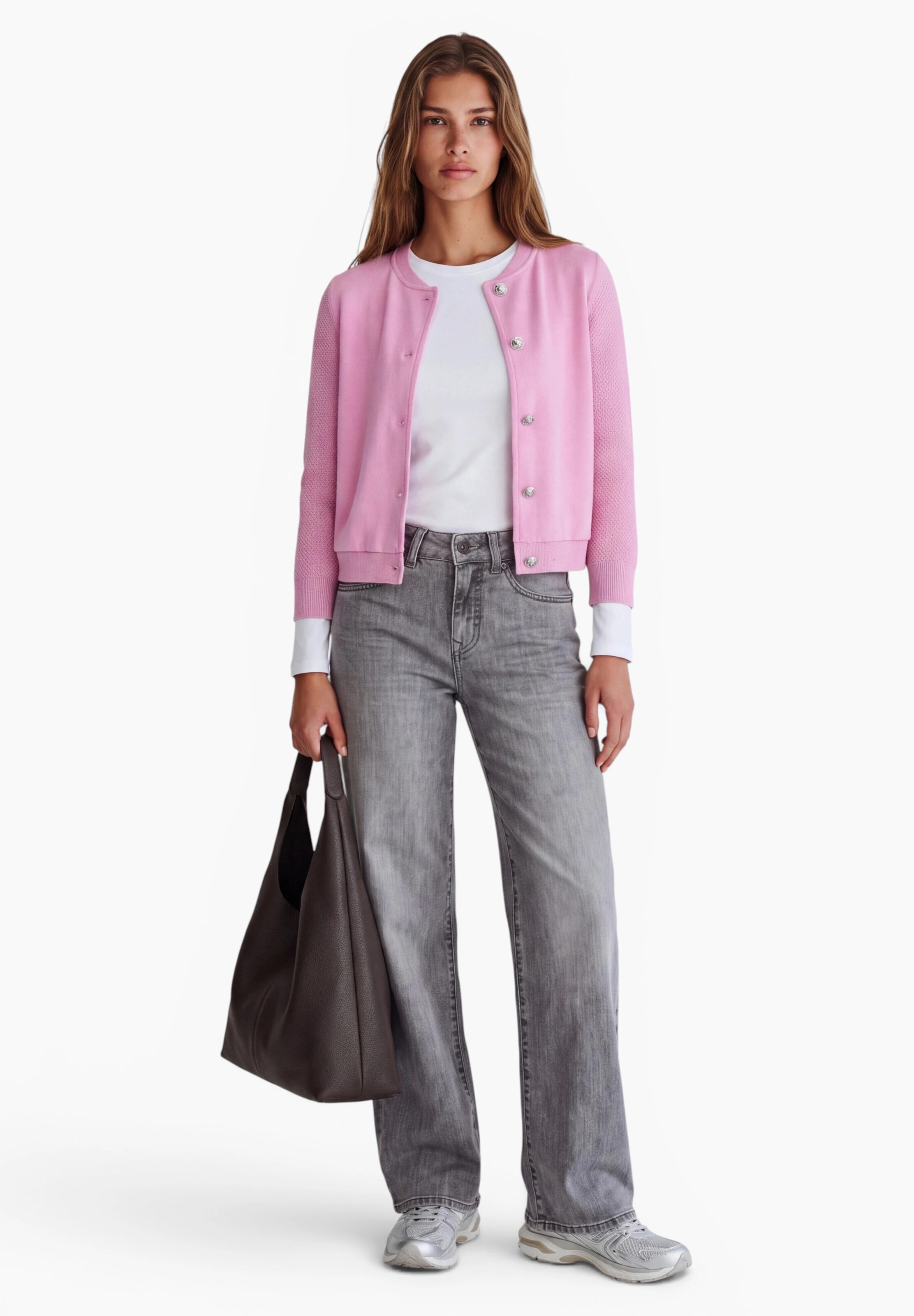 Street One Studio Knit Cardigan in Pink