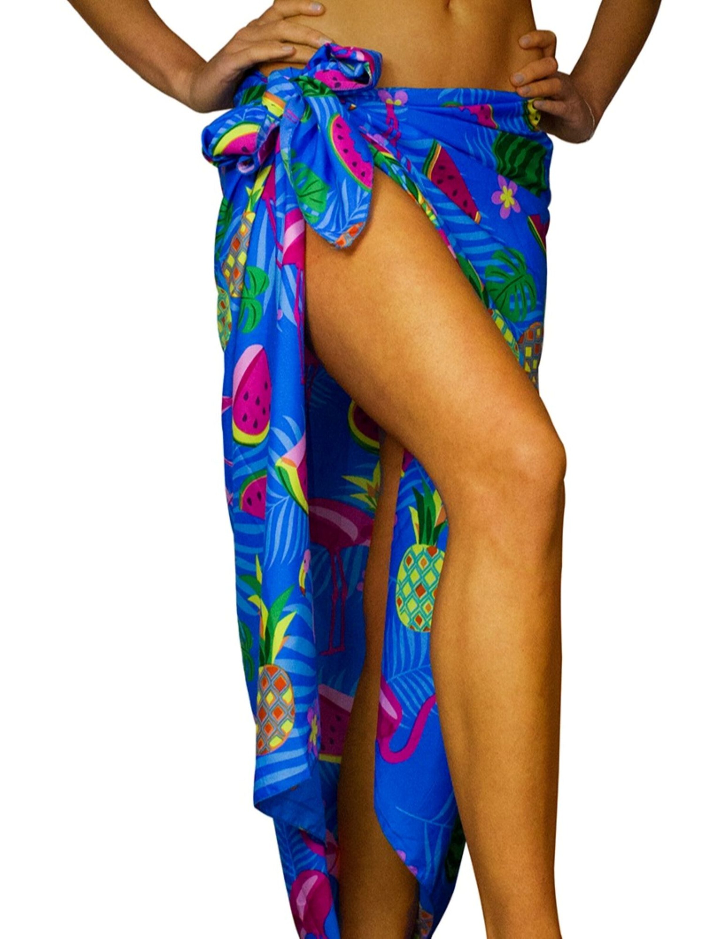 King Kameha Wrap 'Flamingo Melon' in Blue