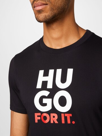 HUGO Red Shirt 'Dimentis' in Black