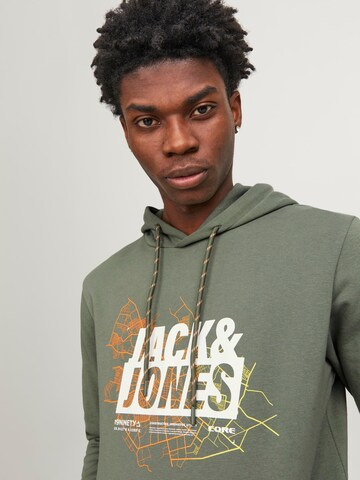 JACK & JONES Mikina 'Map' - Zelená