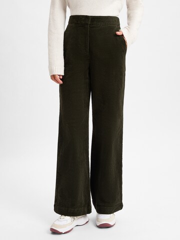 MSCH COPENHAGEN Flared Pants 'Geggo' in Green: front