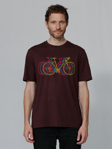 Watapparel Shirt 'Fahrräder' in Rood: voorkant