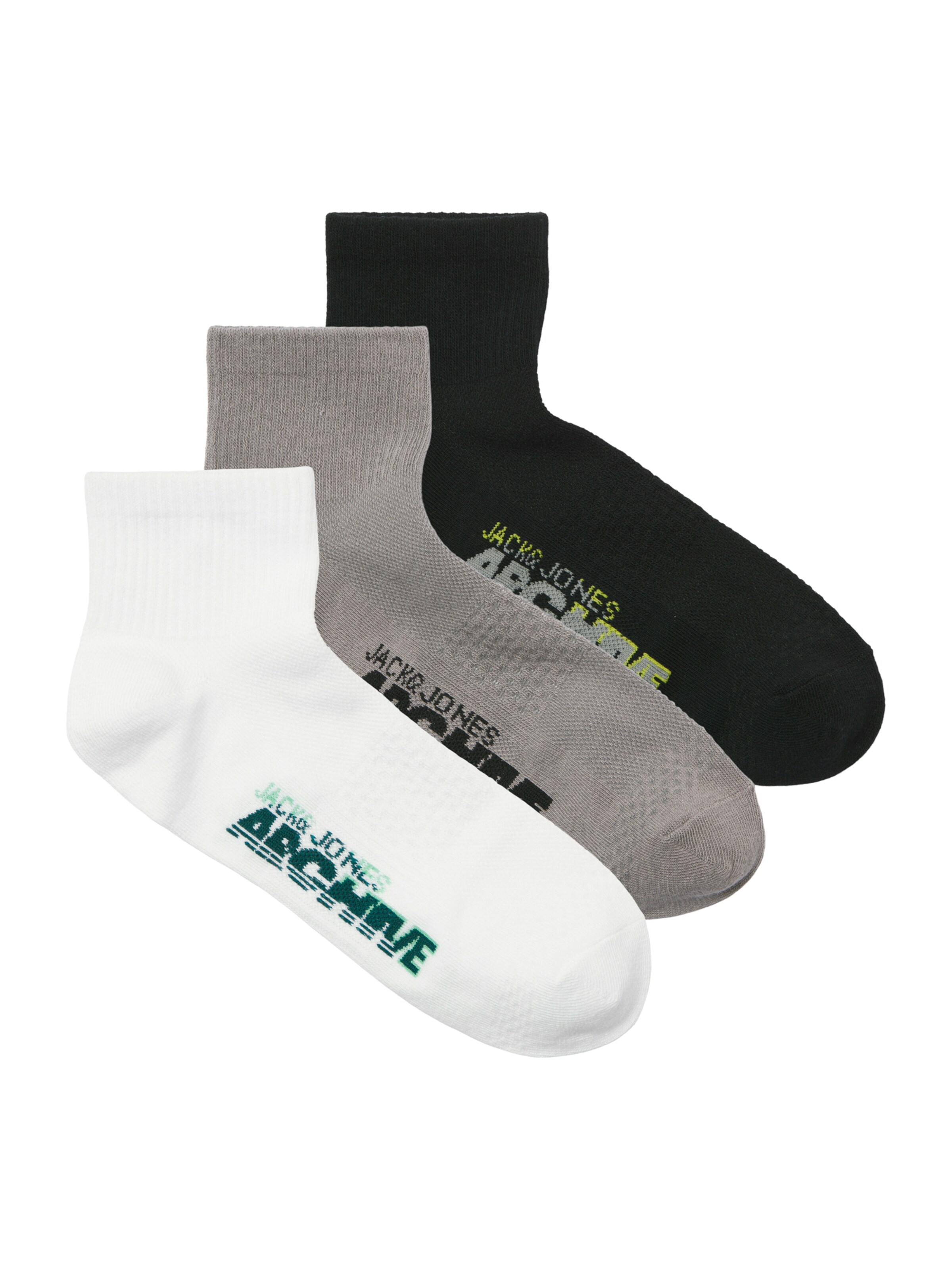 JACK & JONES Sokker 'JACBRAT' i grå / gran / sort / hvid, Produktvisning