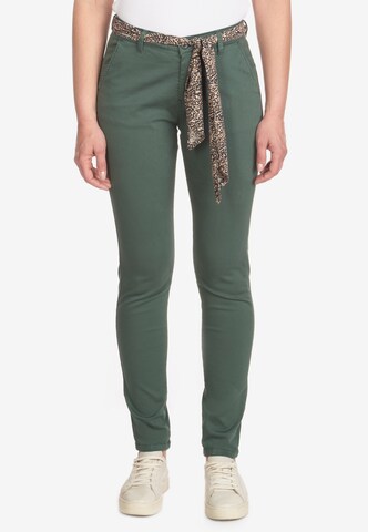 Le Temps Des Cerises Skinny Chino 'DYLI 4' in Groen: voorkant