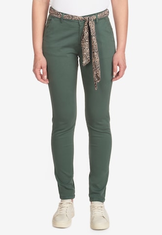 Le Temps Des Cerises Skinny Chino 'DYLI 4' in Groen: voorkant