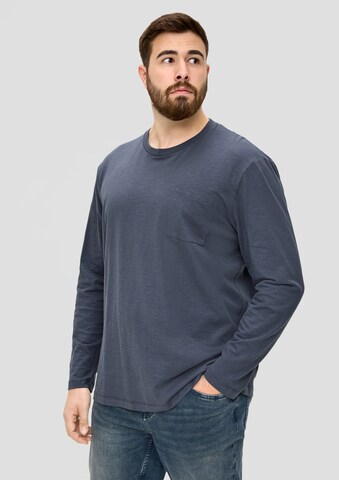 s.Oliver Men Big Sizes Shirt in Blue: front