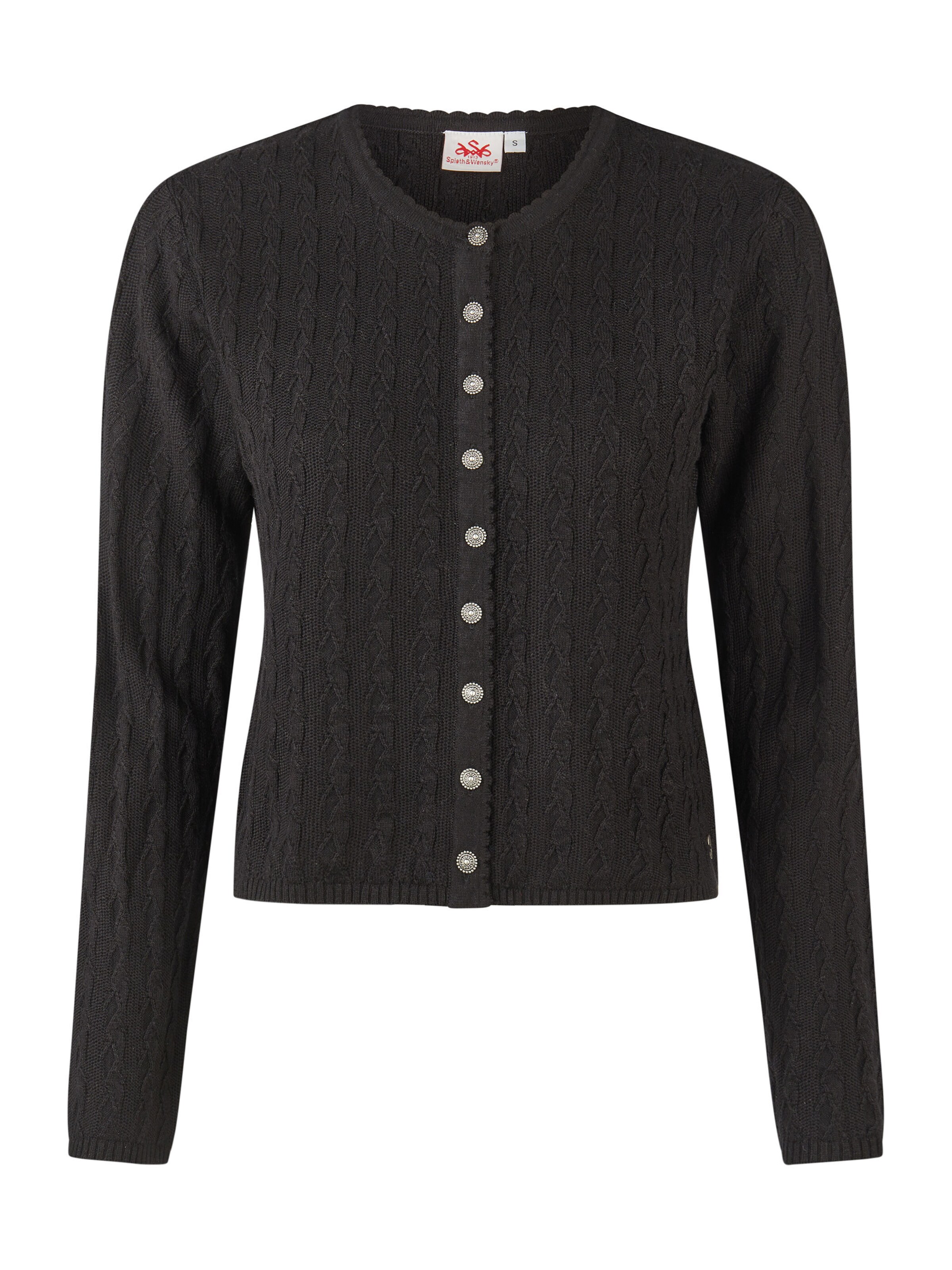 SPIETH & WENSKY Gebreid vest 'Hummeltal' in Zwart: voorkant