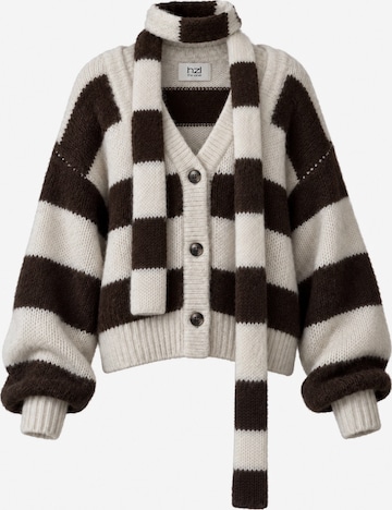 Cardigan oversize hzl the label en marron : devant