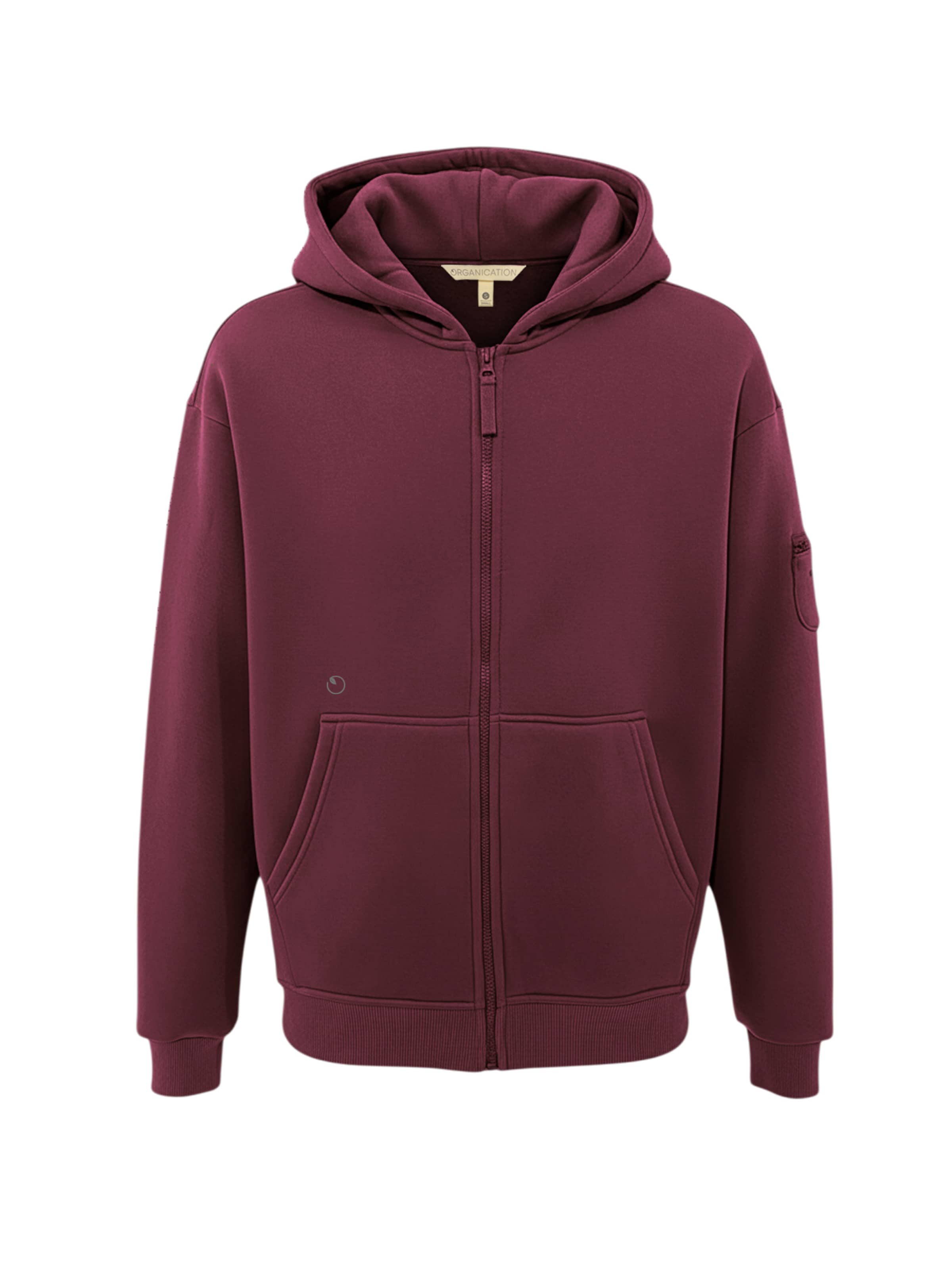 Organication Sweatjacke in Rot: Vorderseite