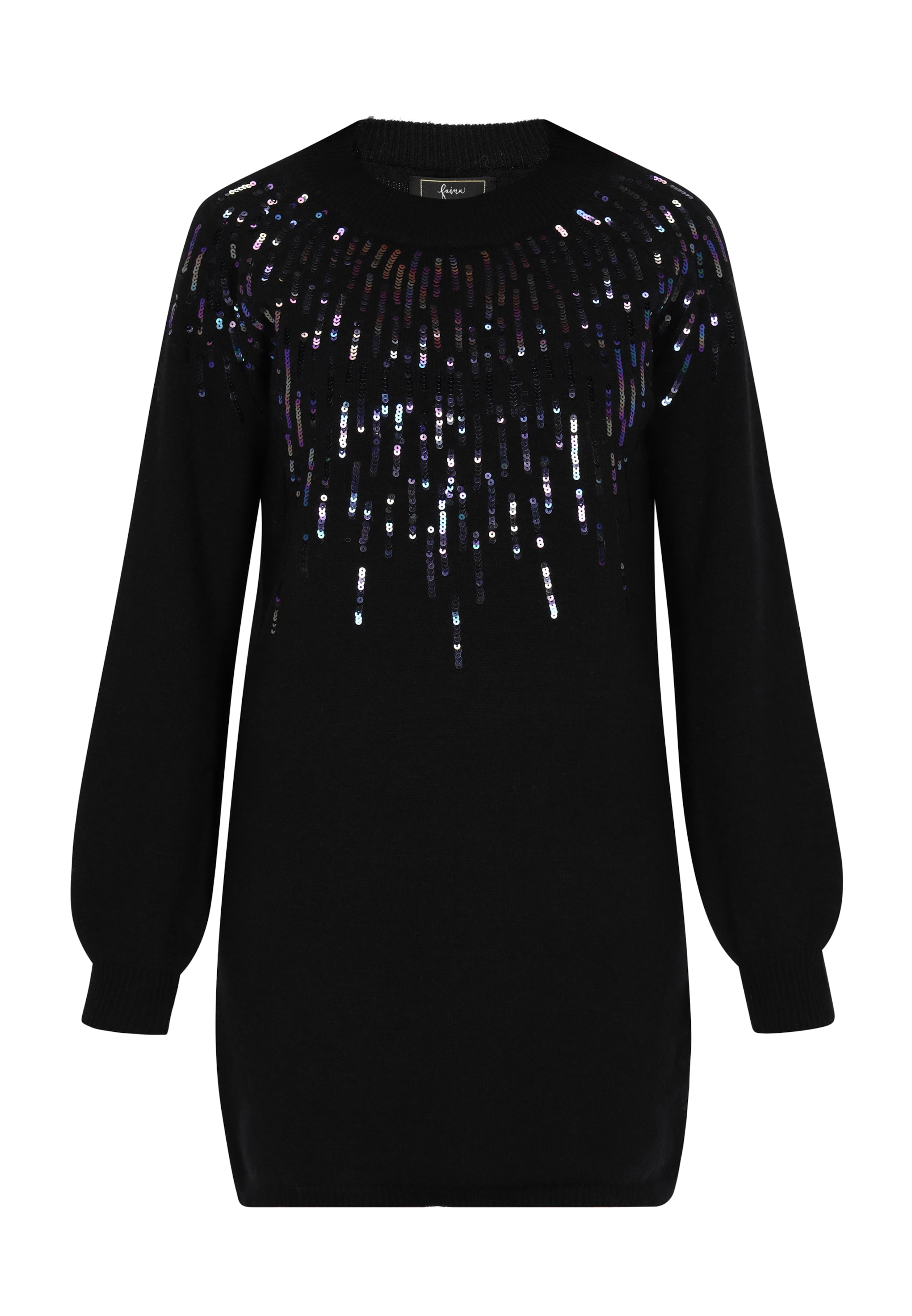 faina Kootud kleit, värv must: eest vaates