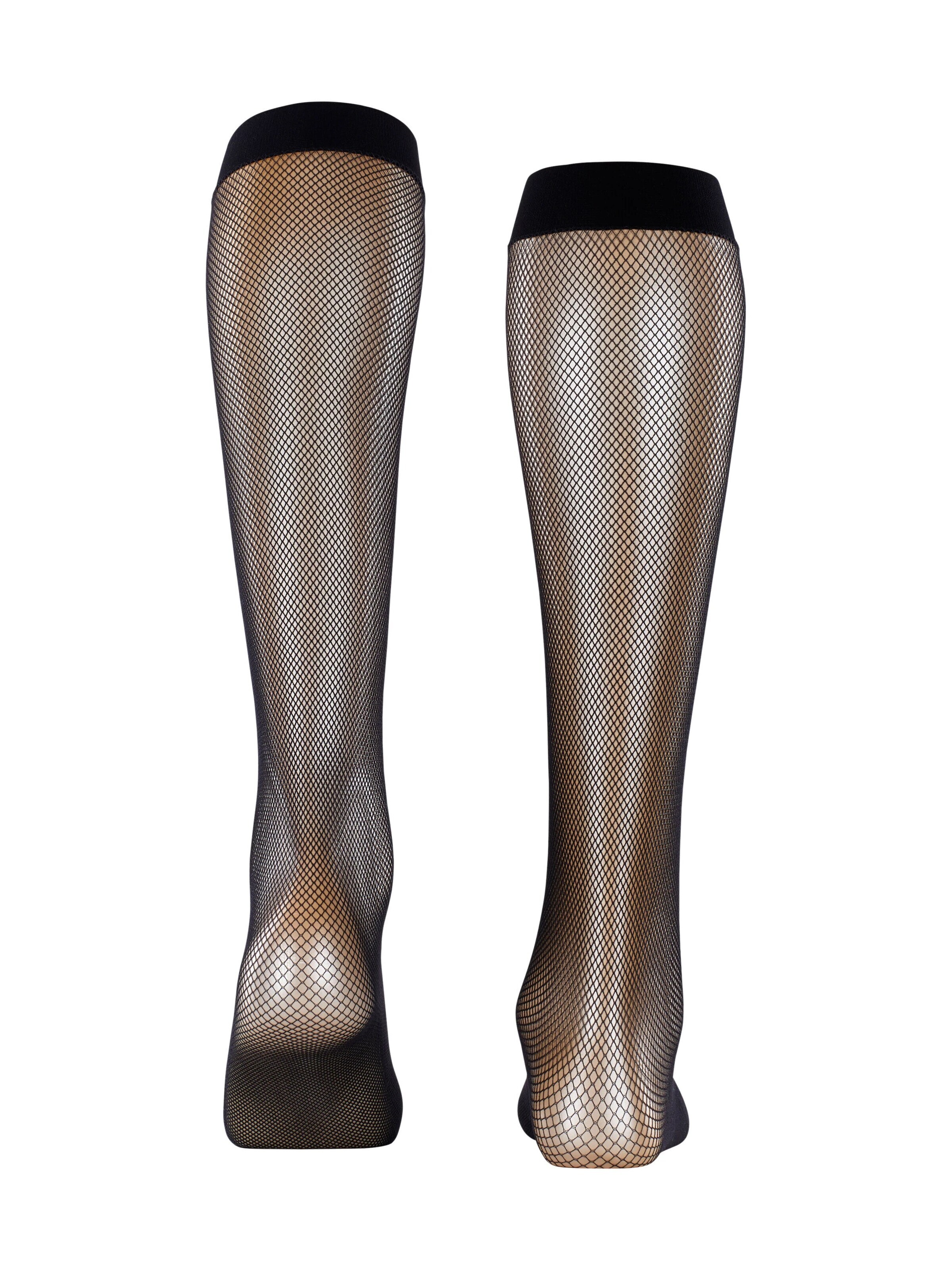 FALKE Over the Knee Socks 'Net' in Black