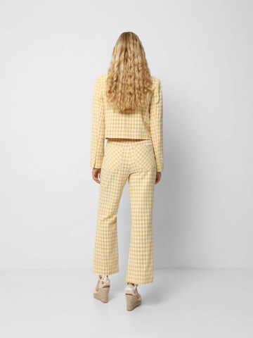 Scalpers Wide leg Broek 'Gingham' in Geel