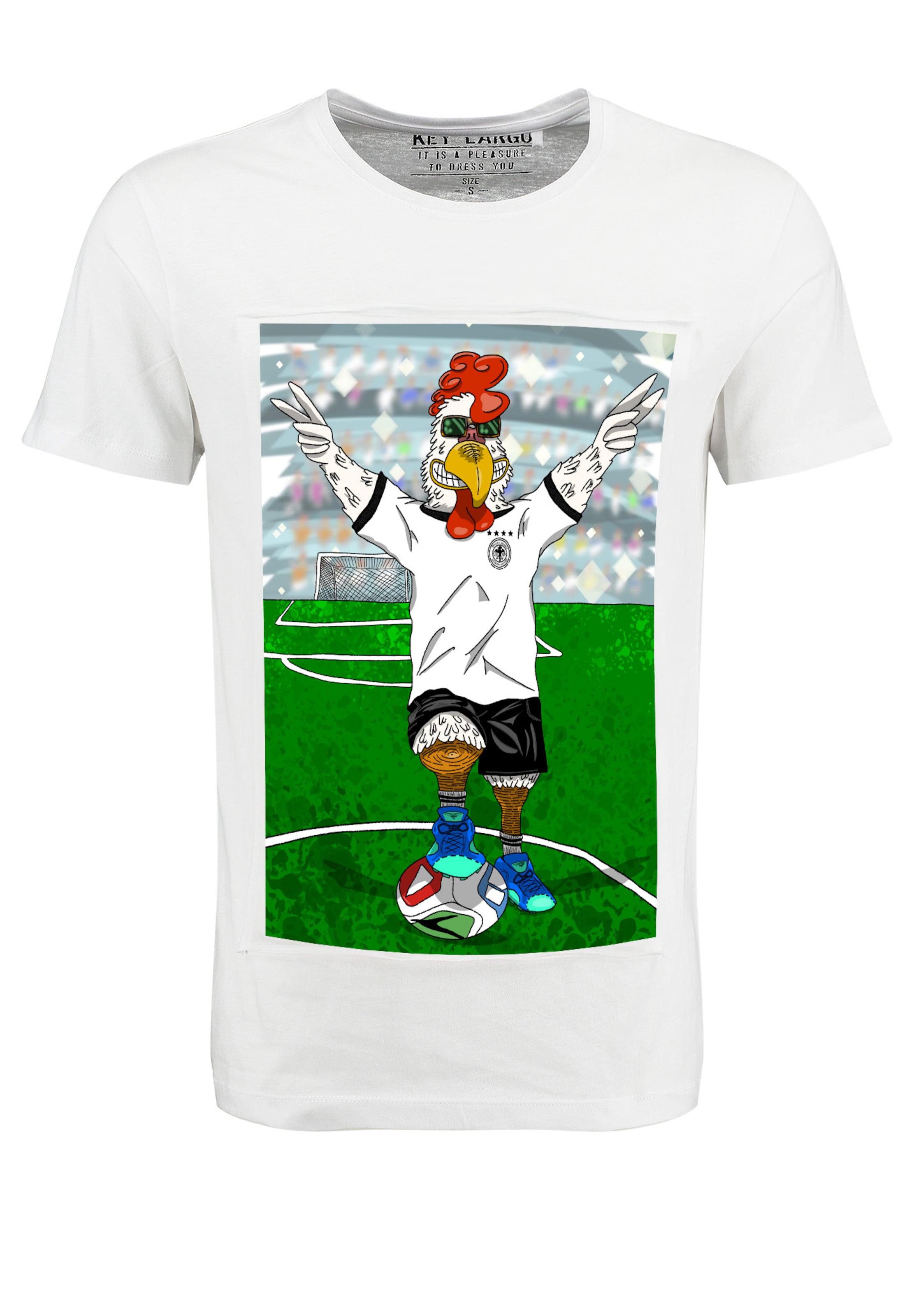 Key Largo Póló 'Supporter Chicken' - fehér: elől