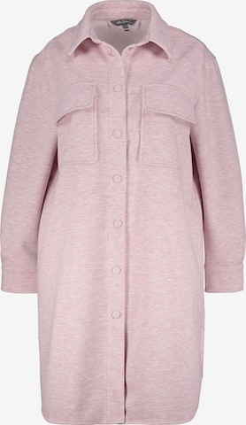 Ulla Popken Between-Seasons Coat in Pink: front