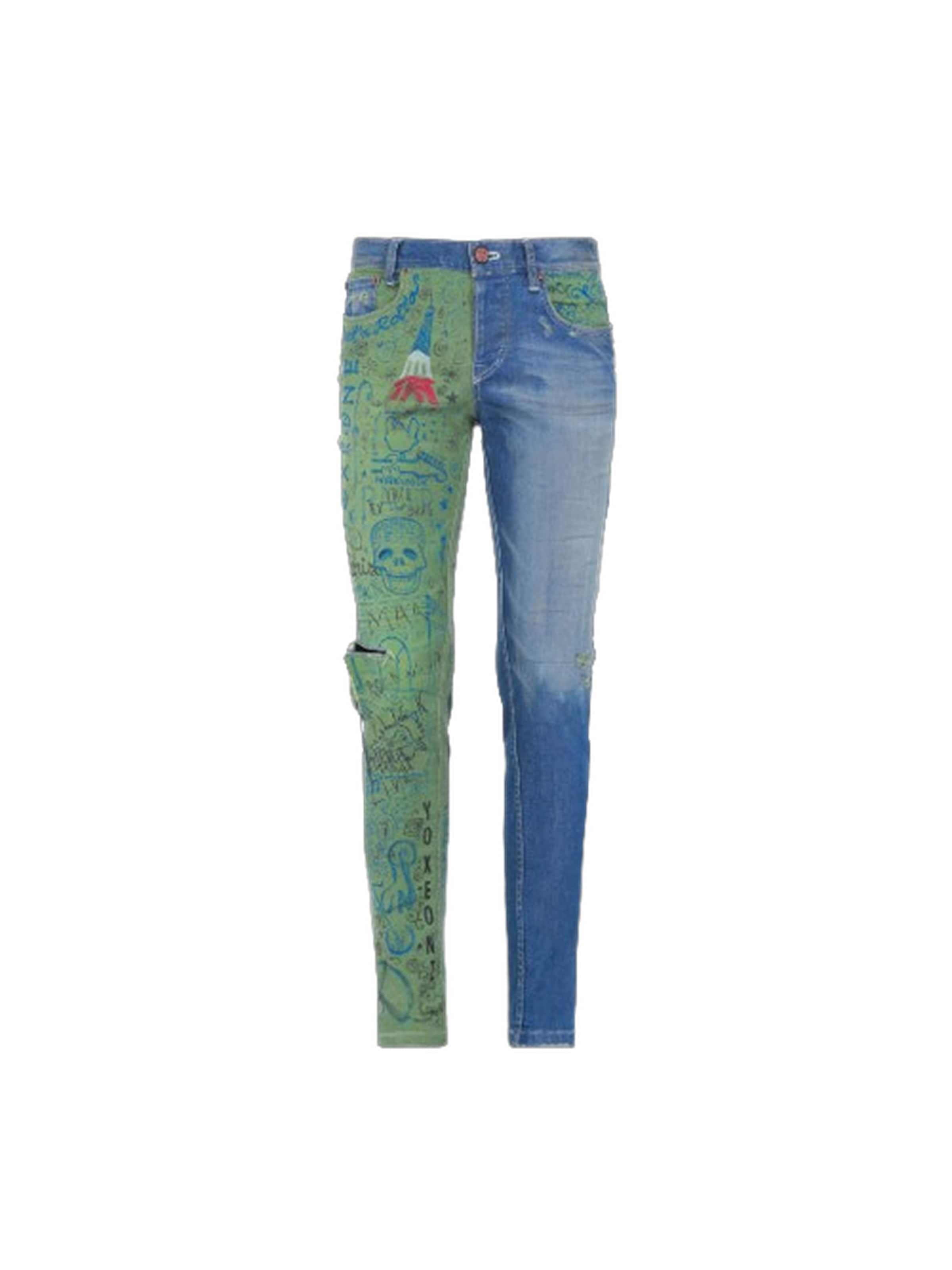 Yoxeone Skinny Jeans 'GRAFF PARIS' in Blauw: voorkant