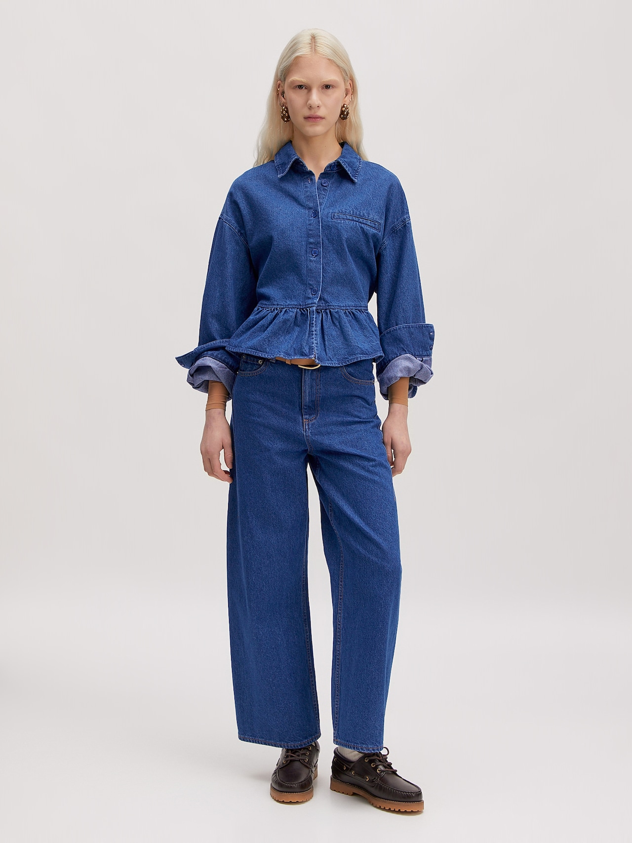 EDITED Chemisier 'Bibi' bleu denim