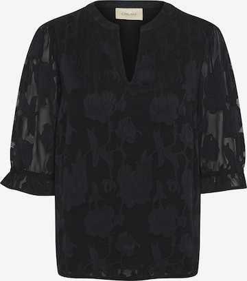 Cream Blouse 'Yana' in Zwart: voorkant
